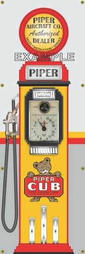 Piper cub airplane gas station - airplane,