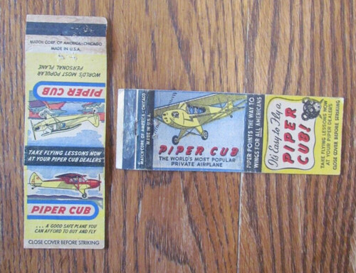 Piper cub airplanes matchbook - airplanes,