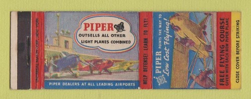 Matchbook cover piper cub - cover,