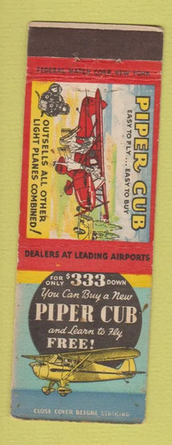 Matchbook cover piper - matchbook,