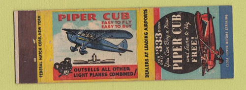 Matchbook cover piper - matchbook,
